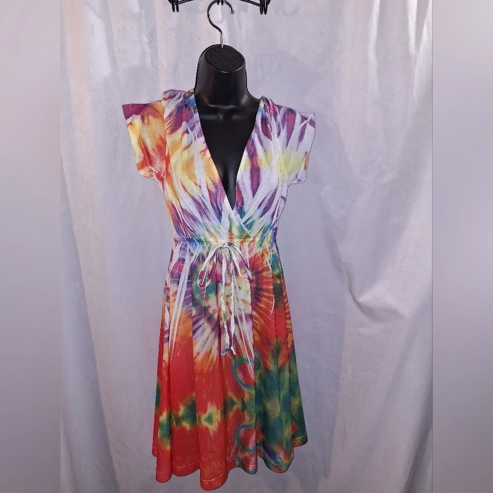 Colorful Tie-Dye Midi Dress